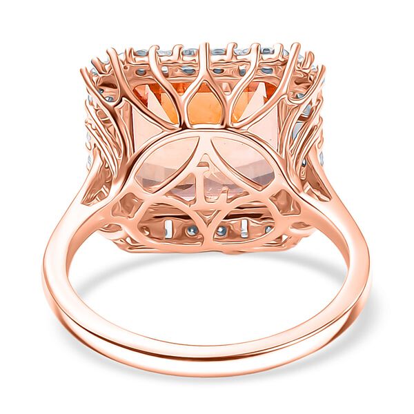 LUXURIANT AAA Morganit und Labor Diamant Ring in 417 Ros&eacute;gold - 6 ct. image number 4