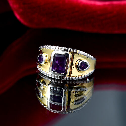 Afrikanischer Amethyst Ring Messing (Größe 19.00) ca. 1,29 ct image number 1