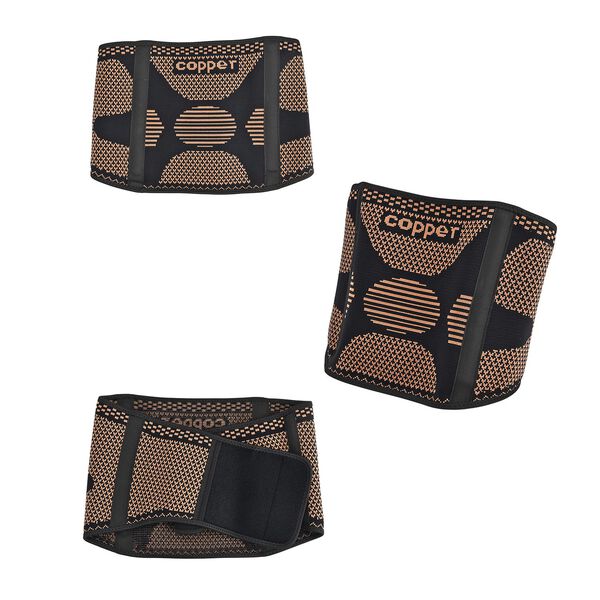 Kupferfaser Rücken und Taillen Gürtel Größe L Kompression Schwarz Kupfer image number 6