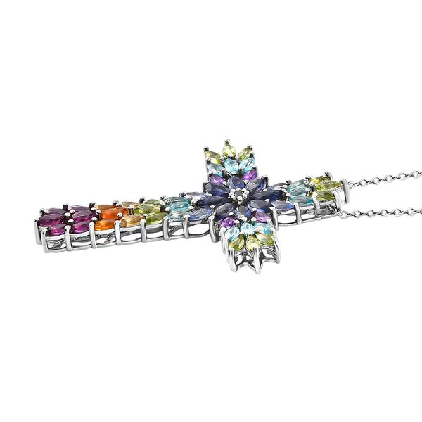 Mehrfarbiger Edelstein-Anh&auml;nger mit Kette- 7,89 ct. image number 4