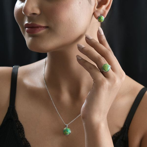 3er-Set grünes Türkis Schmuckset - 20,50 ct. image number 3