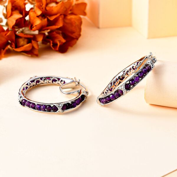 Afrikanische Amethyst Creolen - 15,71 ct. image number 2