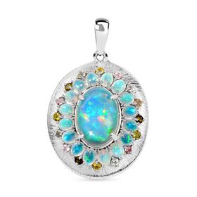 Natürlicher, äthiopischer Welo Opal und Multi-Turmaline-Anhänger - 6,73 ct.