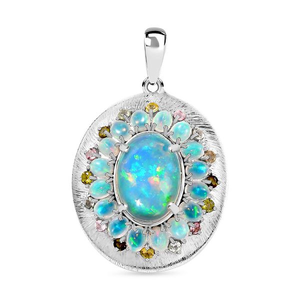 Nat&uuml;rlicher, &auml;thiopischer Welo Opal und Multi-Turmaline-Anh&auml;nger - 6,73 ct.