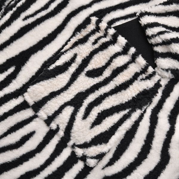 Hoodie mit Kapuze im Zebra-Muster, Weiß und schwarz image number 6