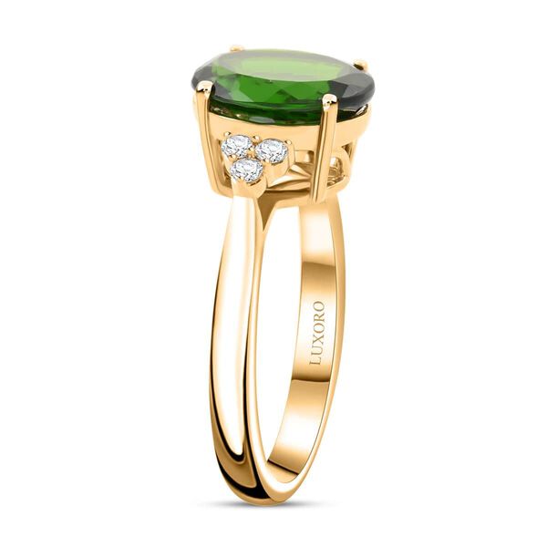 LUXORO zertifiziert und geprüft AAA natürlicher Chromdiopsid und Diamant Ring in 417 Gold - 3,75 ct. image number 3