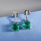 Smaragd-Triplett-Quarz Ohrhänger 925 Silber platiniert ca. 4,20 ct  image number 1