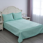 SERENITY NIGHT: 3er-Set Anti-Allergie Pinsonic Quilt mit 2 Kissenbez&uuml;ge, 240x260 / 50x75 cm, T&uuml;rkis