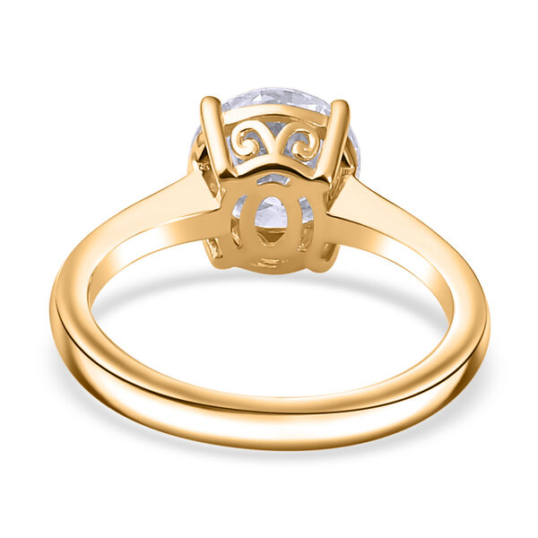 Moissanit Ring, 925 Silber 750 Gelbgold Vermeil - 1,73 ct. image number 6