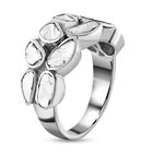 Handgearbeiteter Polki-Diamant-Ring, 925 Silber platiniert  ca. 1,00 ct image number 4