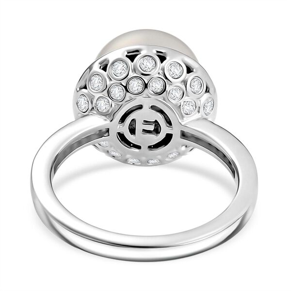 Süßwasser Perle (10.5-11 mm), Weißer Zirkon Ring Messing (Größe 17.00) image number 6