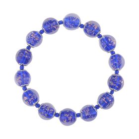 Blaues Armband im Murano-Stil, 16,5 cm