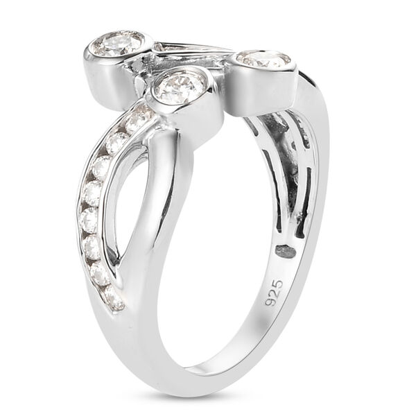 88 Facetten Moissanit Ring 925 Silber platiniert  ca. 0,63 ct image number 3