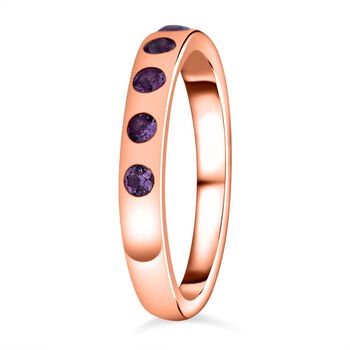 AA Rosa Saphir Ring, 925 Silber ros&eacute;vergoldet, (Gr&ouml;&szlig;e 19.00) ca. 0.41 ct