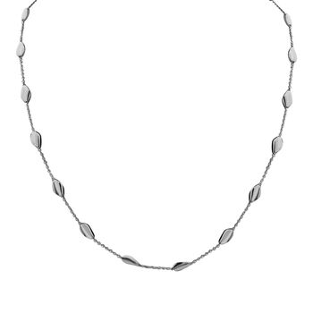Barrel Bead Kette in rhodiniertem Silber