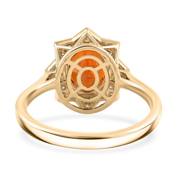 AAA Honig Granat und Diamant Ring in 417 Gold - 4 ct. image number 4