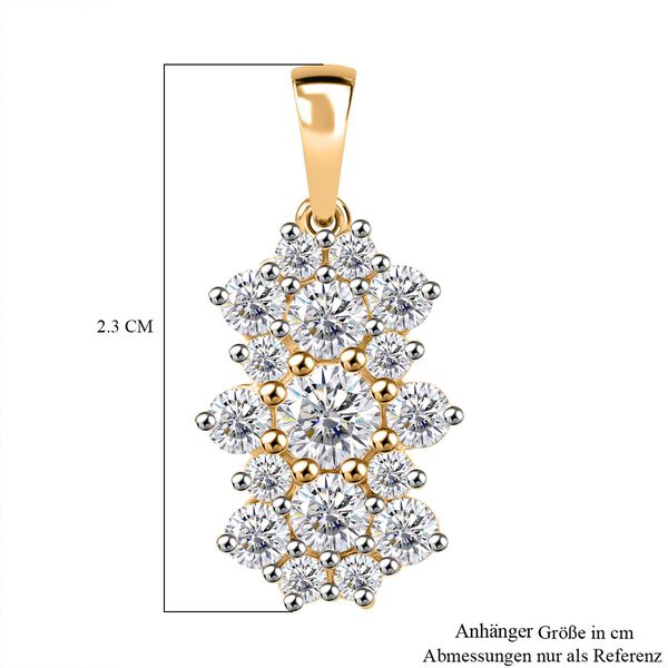 J Francis gefertigt mit SWAROVSKI Zirkonia Anh&auml;nger 925 Silber 750 Gelbgold Vermeil image number 6