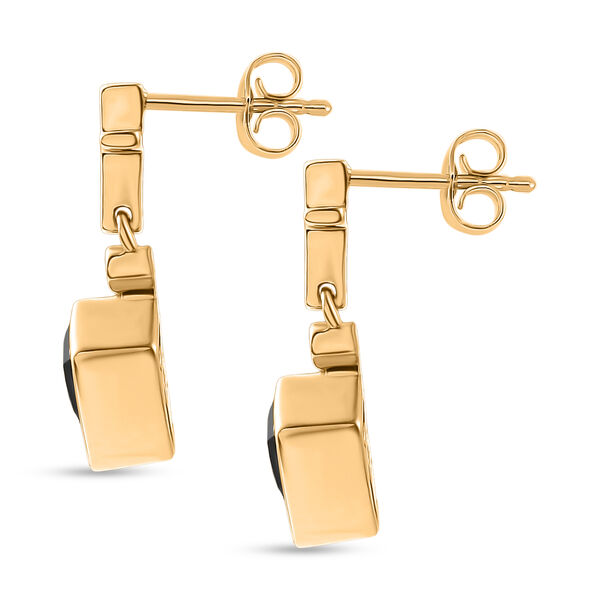 EverTrue AA schwarze Glasachat und Zirkon Ohrringe - 1,60 ct. image number 3