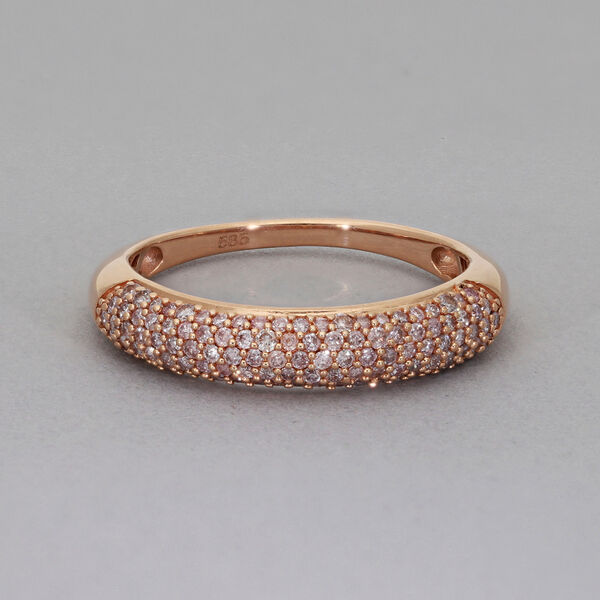 Nat&uuml;rlicher, rosa Diamant Ring, 585 Ros&eacute;gold  ca. 0,50 ct image number 2