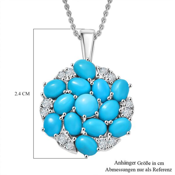 Türkisfarbener Wirbel AA Sleeping Beauty Türkis Schmuckset 925 Silber rhodiniert (10-15 Werktage Lieferzeit) ca. 2.46 ct image number 7