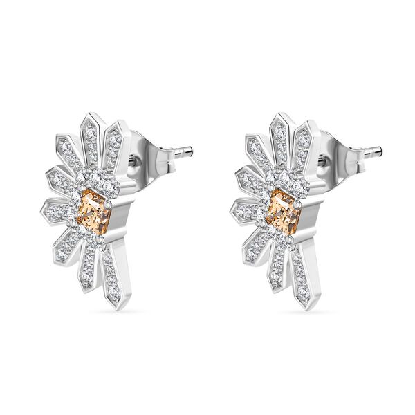 J Francis gefertigt mit SWAROVSKI- Gelber und wei&szlig;er Swarovski Zirkonia Ohrringe image number 4