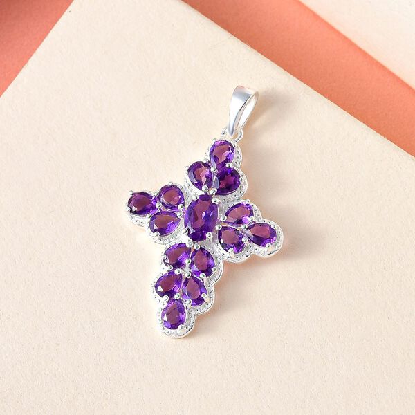 Afrikanischer Amethyst Anh&auml;nger, 925 Silber, ca. 2.55 ct image number 3