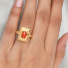 Koralle Ring 925 Silber vergoldet  ca. 1,44 ct image number 2