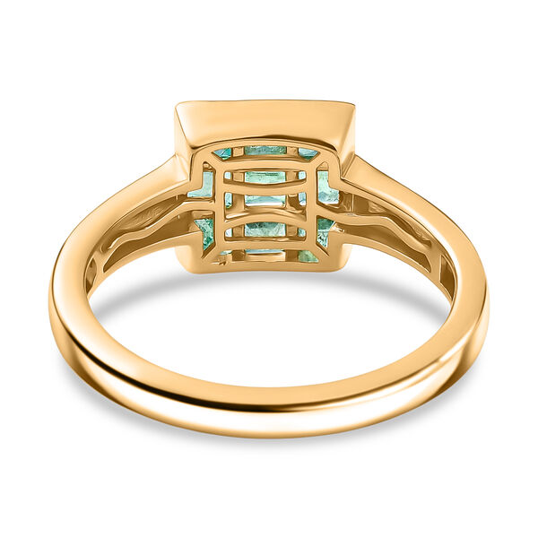 Kagem Sambischer Smaragd Ring 925 Silber 750 Gelbgold Vermeil (Gr&ouml;&szlig;e 18.00) ca. 0,88 ct image number 5