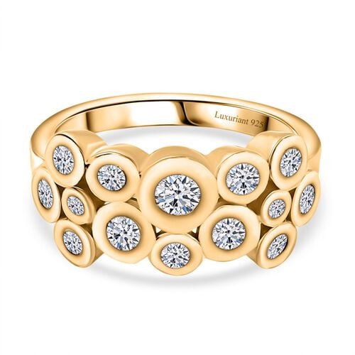 LUXURIANT DIAMOND - Lab Grown Diamant SI Ring 925 Silber 750 Gelbgold Vermeil (Größe 18.00) ca. 1.00 ct image number 0