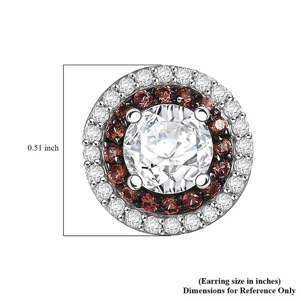D'Joy 100 Facetten Moissanit, Roter Saphir Ohrringe 925 Silber rhodiniertca. 2.06 ct image number 5