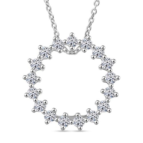 LUXURIANT DIAMOND- 3er Set - Lab Grown Diamant SI-GH Anhänger mit Kette (ca. 50cm) und Ohrringe, 925 Silber rhodiniert ca. 0.75 ct image number 1