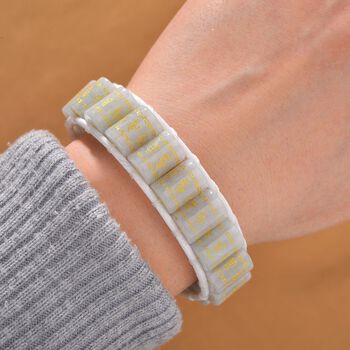 Flexibles wei&szlig;es Jade Armband - 235 ct.