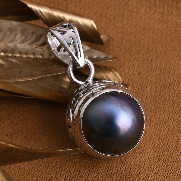 Royal Bali Kollektion- Blauer Mabe Perle Ring und Anh&auml;nger image number 8