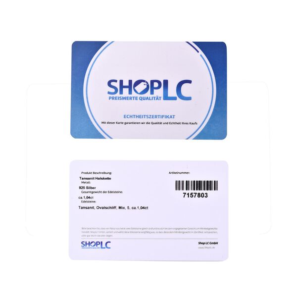 Tansanit Halskette, ca. 45 cm, 925 Silber platiniert, ca. 1.04 ct image number 7