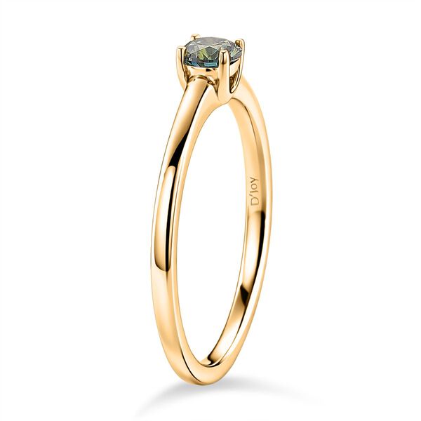 D'Joy blauer Moissanit Ring, 925 Silber vergoldet - 0,30 ct. image number 4