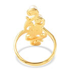 Japanische Akoya Perle Ring 925 Silber Gelbgold Vergoldet image number 4