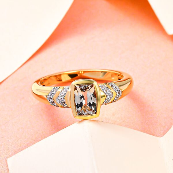 AAA Turkizit und wei&szlig;er Zirkon-Ring - 1,36 ct. image number 2