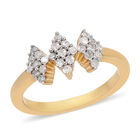Diamant-Ring, 925 Silber Gelbgold Vermeil  ca. 0,33 ct image number 3