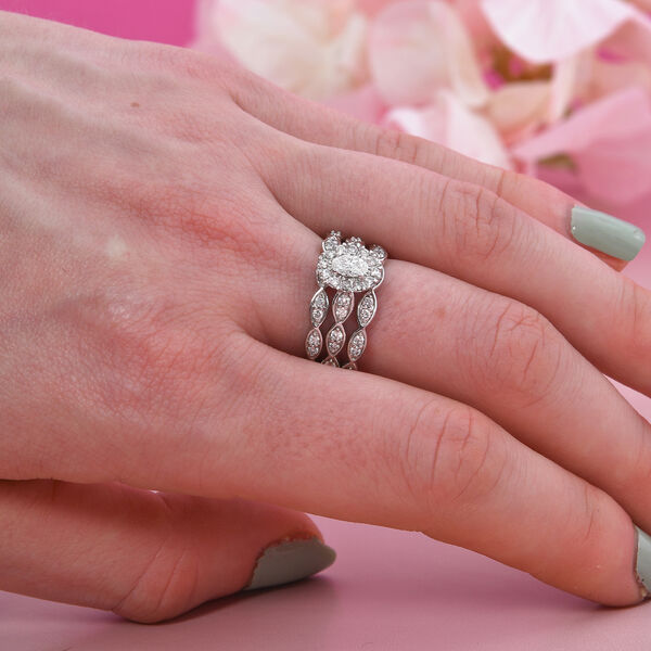 New York Kollektion - 3er-Set  I1 GH Diamant Ring in 585 Weißgold- 1 ct. image number 10