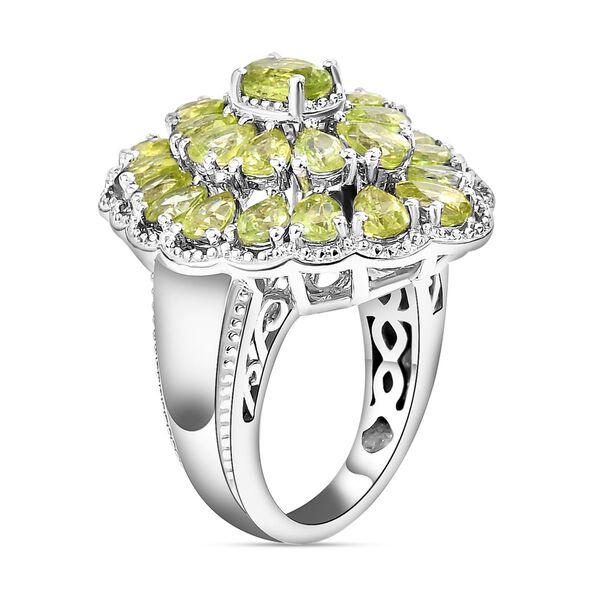 Nat&uuml;rlicher Peridot-Ring 925 Silber platiniert  ca. 5,93 ct image number 5