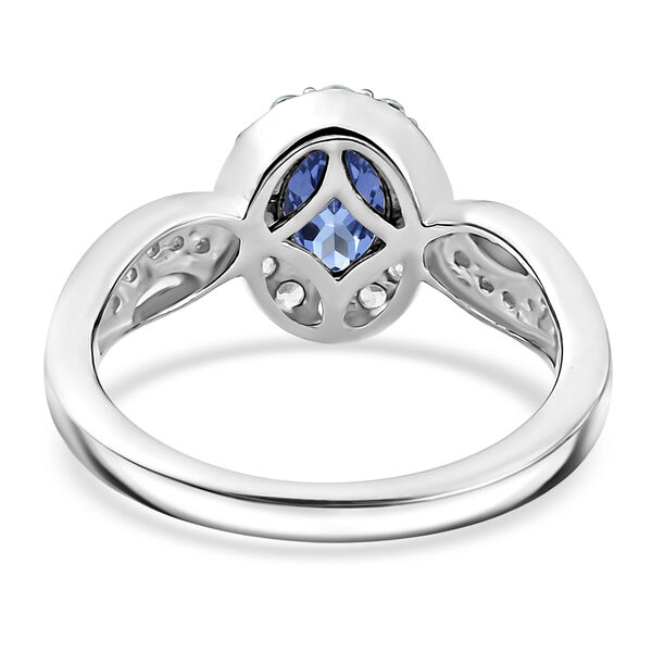 Tansanit und Zirkon Ring 925 Silber platiniert  ca. 1,04 ct image number 6