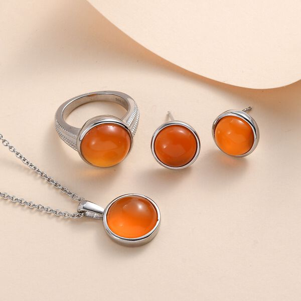 Orange Onyx Schmuckset  ca. 13,60 ct. image number 1
