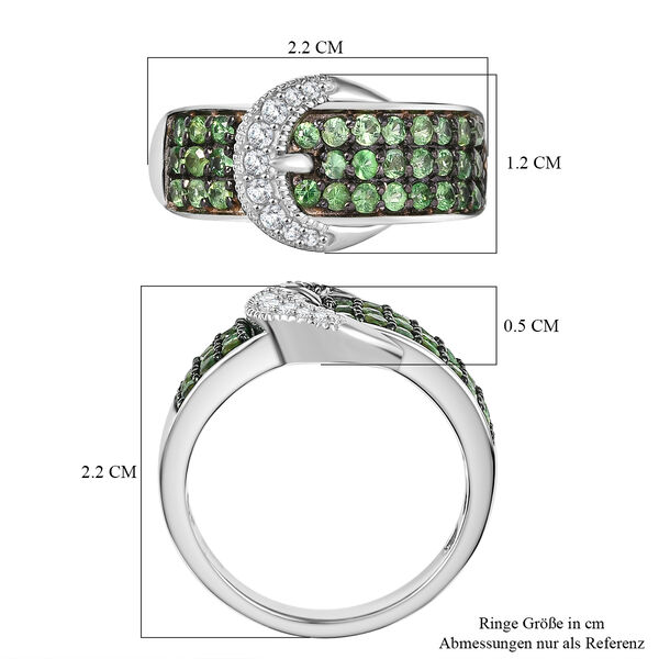 Tsavorite Granat und Moissanit Ring - 0,92 ct. image number 7