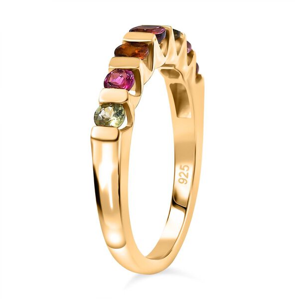 Mehrfarbiger-Turmalin Ring, 925 Silber vergoldet (Größe 19.00) ca. 0.70 ct image number 5