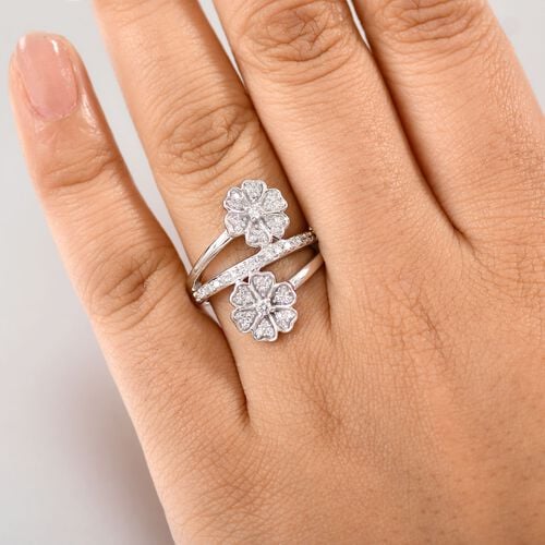 Lab Grown Diamant SI Ring 925 Silber rhodiniert (Größe 21.00) ca. 0,50 ct image number 2