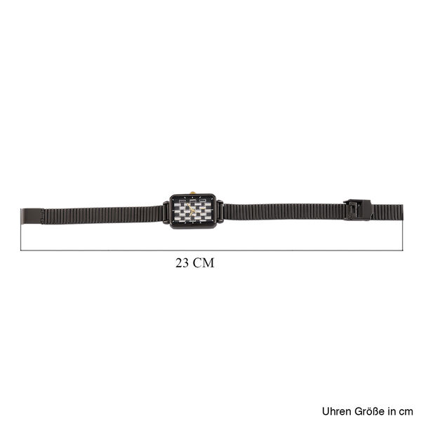 GENOA - Wei&szlig;er Zirkonia Uhren 19 cm 316L Edelstahl Schwarz image number 7