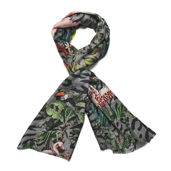 LA MAREY Schal aus 100% Premium-Kaschmir mit Digitaldruck, 70x200cm, Tropical image number 10
