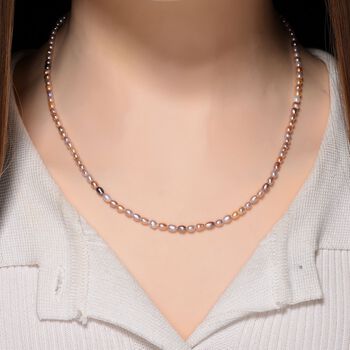 D'Joy mehrfarbige S&uuml;&szlig;wasser Perle 45+5cm Halskette