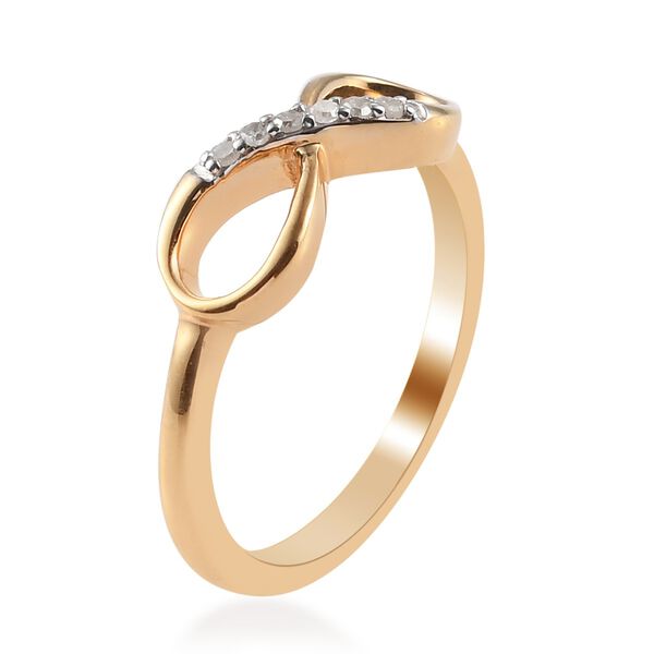 Diamant Infinity Ring 925 Silber 585 Vergoldet image number 2