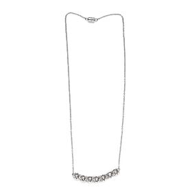 LUSTRO STELLA - österreichische, weiße Kristall-Halskette mit Magnetverschluss, 45 cm lang, Edelstahl ca. 8,29 ct